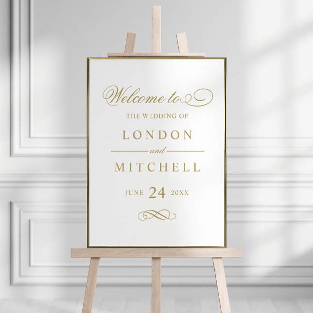Elegant Gold Calligraphy Wedding Welcome Poster (Creator Uploaded)