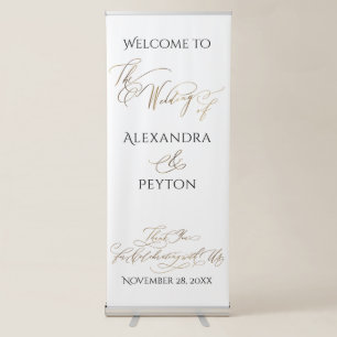 Elegant Gold Calligraphy Wedding Welcome Sign