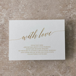 Elegant Gold Calligraphy With Love Details Card