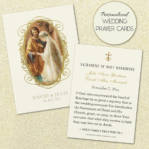 Elegant Gold Catholic Wedding Prayer Card