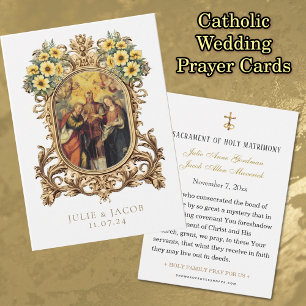 Elegant Gold Catholic Wedding Prayer Card