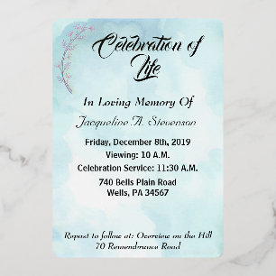 Elegant Gold Celebration of Life Service