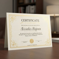 Elegant Gold Certificate of Achievement Template