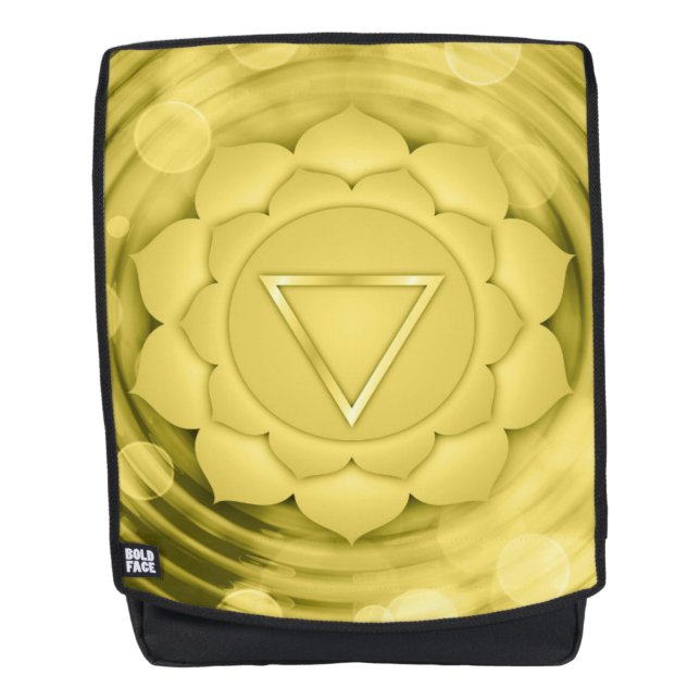 Elegant Gold Chakra Zen Yoga Spiritual Meditation Backpack (Front)