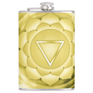 Elegant Gold Chakra Zen Yoga Spiritual Meditation Hip Flask