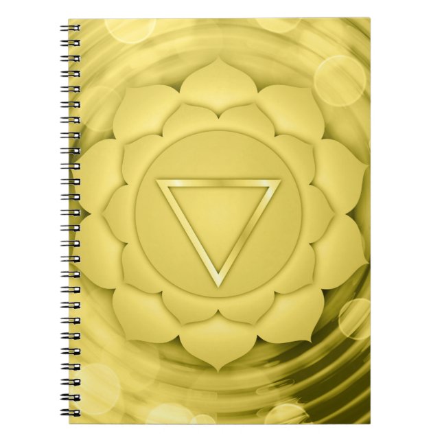 Elegant Gold Chakra Zen Yoga Spiritual Meditation Notebook (Front)