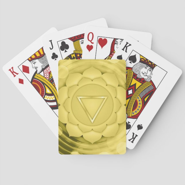 Elegant Gold Chakra Zen Yoga Spiritual Meditation Playing Cards (Back)