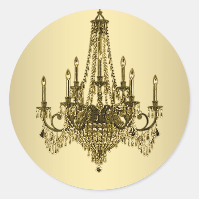Elegant Gold Chandelier Stickers (Front)
