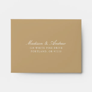 Elegant Gold Chinoiserie Floral Wedding RSVP Envelope