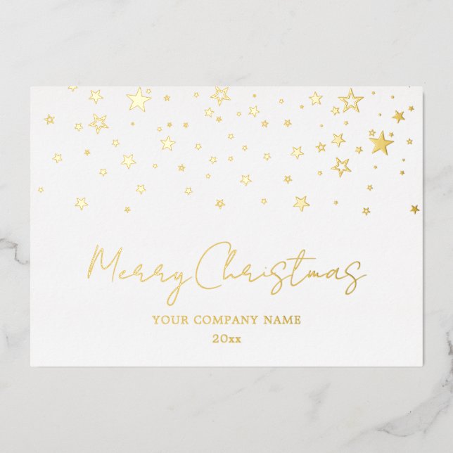 Elegant Gold Christmas Company Foil Card (Front)