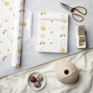 Elegant Gold Christmas Gift Wrapping Paper