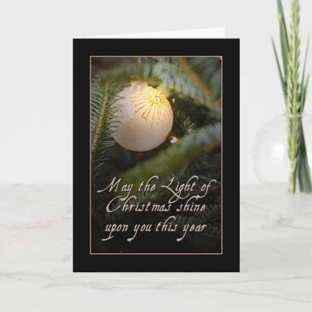 Elegant Gold Christmas Ornament Holiday Card (Front)