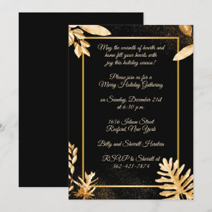 Elegant Gold Christmas Party Invitation