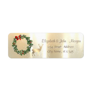 Elegant, Gold Christmas  Reindeer, Wreath