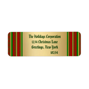 Elegant Gold Christmas Return Address Labels