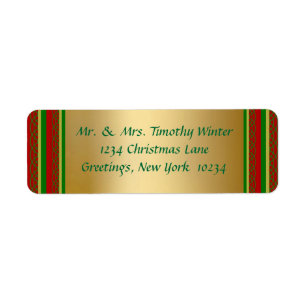 Elegant Gold Christmas Return Address Labels