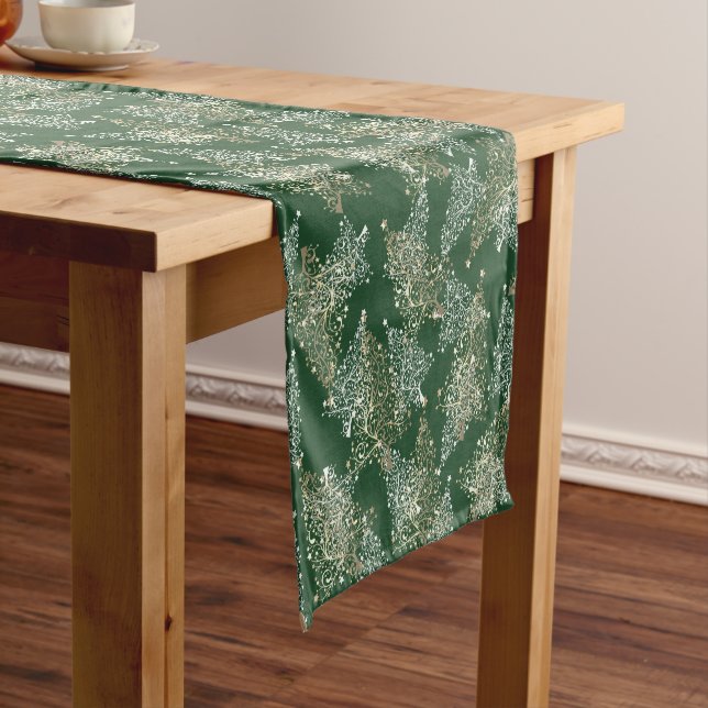 Elegant Gold Christmas Three Pattern  Short Table Runner (In Situ)