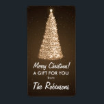 Elegant Gold Christmas Tree Gift Tag Brown<br><div class="desc">Elegant Gold Christmas Tree Gift Tag Red - Personalised favour tag / gift tag with Gold Christmas Tree Brown motif and "Merry Christmas" & family name text. Matching products available.</div>