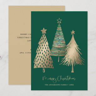 Elegant Gold Christmas Tree Non Photo  Holiday Card