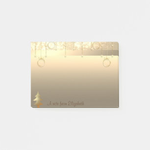 Elegant Gold Christmas Tree,Ornaments-Personalised Post-it Notes