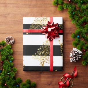 Elegant Gold Christmas Tree Pattern Wrapping Paper
