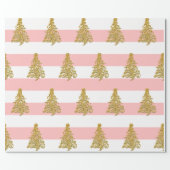 Elegant Gold Christmas Tree pattern Wrapping Paper (Flat)