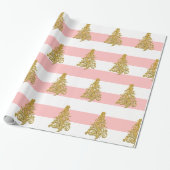 Elegant Gold Christmas Tree pattern Wrapping Paper (Unrolled)