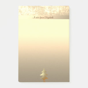 Elegant Gold Christmas Tree - Personalised Post-it Notes