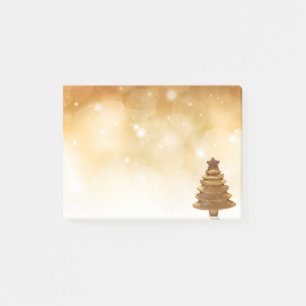 Elegant Gold Christmas Tree Post-it Notes