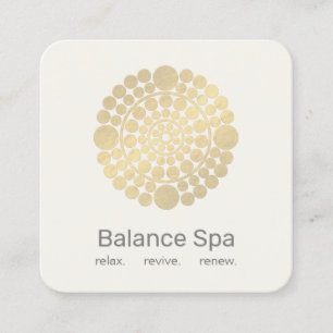 Elegant Gold Circle Motif Logo Square Business Card