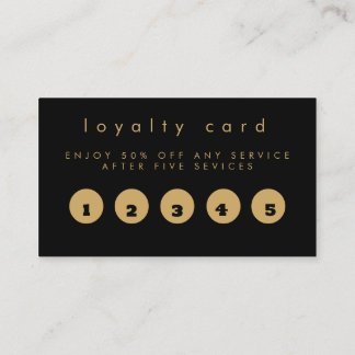 Elegant Gold Circle Nail Technician loyalty Calling Card