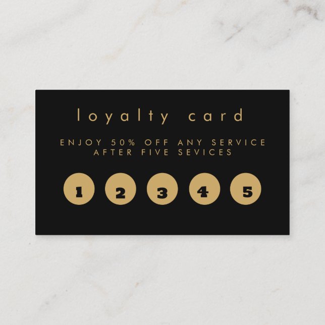 Elegant Gold Circle Nail Technician loyalty Calling Card (Back)