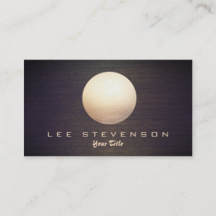 Elegant Gold Circle Sphere Wood Look Simple Modern Business Card