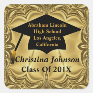 Elegant Gold Class Of 2013 Graduation Stickers