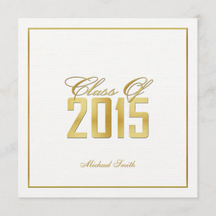 Elegant "Gold" Class of 2015 Graduation Invitation