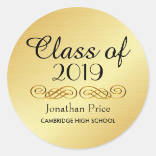 Elegant Gold Class of Graduation Envelope Seals