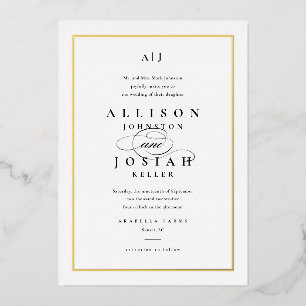 Elegant Gold Classic Black and White Wedding