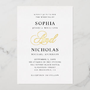 Elegant gold classic calligraphy script wedding