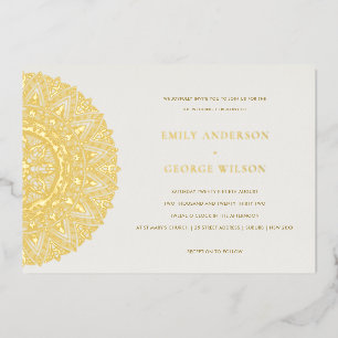 Elegant Gold Classic Ornate Mandala Wedding Invite