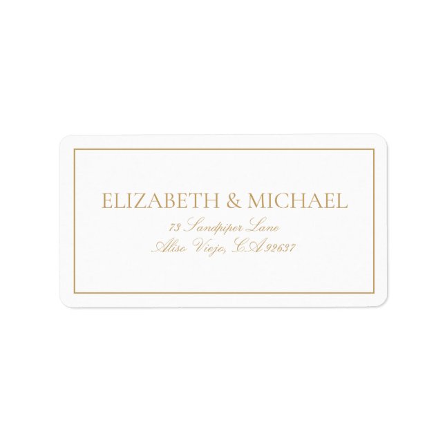 Elegant Gold Classic Script Label (Front)