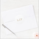 Elegant Gold Classic Wedding Classic Round Sticker<br><div class="desc">Elegant wedding stickers featuring a simple and minimal design with your monogram.  This classic style is perfect for a formal wedding.</div>