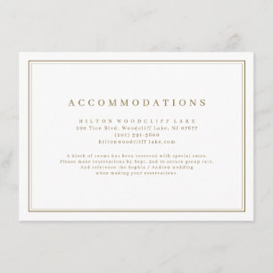 Elegant gold classy minimalist accommodations enclosure card