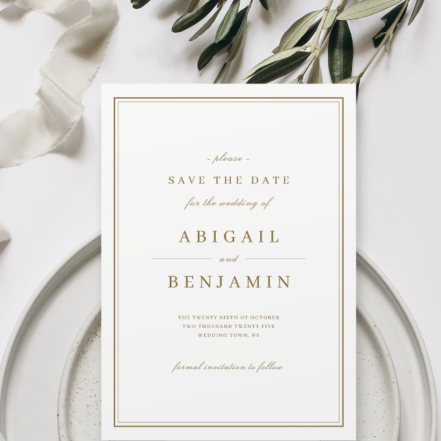 Elegant gold classy minimalist save the date (Creator Uploaded)