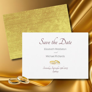 Elegant Gold Colour Chic Wedding Save the Date