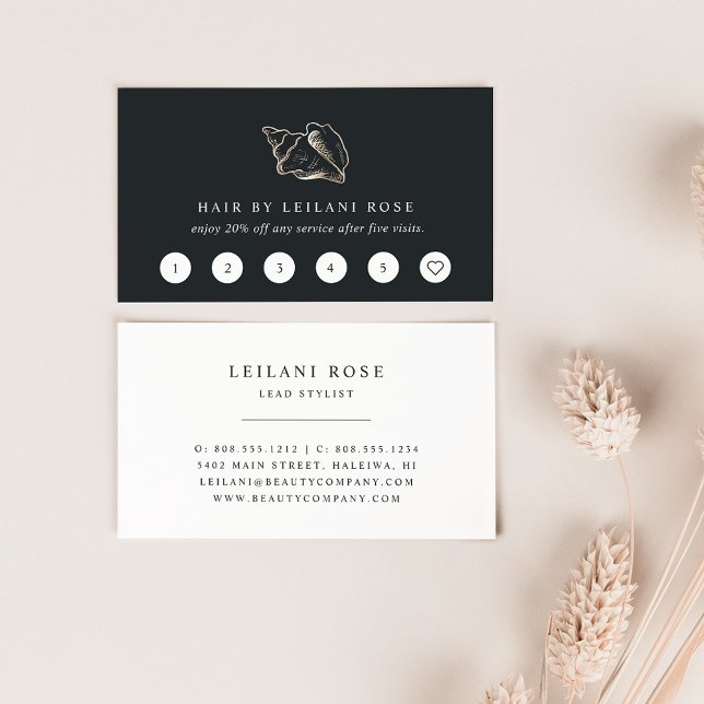 Elegant Gold Conch Shell Loyalty Card (Creator Uploaded)