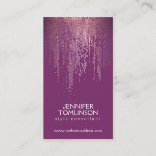 Elegant Gold Confetti Dots on Royal Purple Business Card