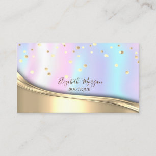 Elegant Gold Confetti,Holographic Business Card