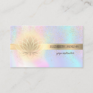 Elegant Gold Confetti,Lotus,Holographic Business Card
