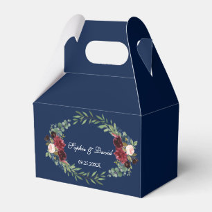 Elegant Gold Confetti Love Burgundy Wedding Favour Box