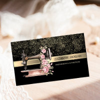 Elegant Gold Confetti,Vintage Sewing Machine